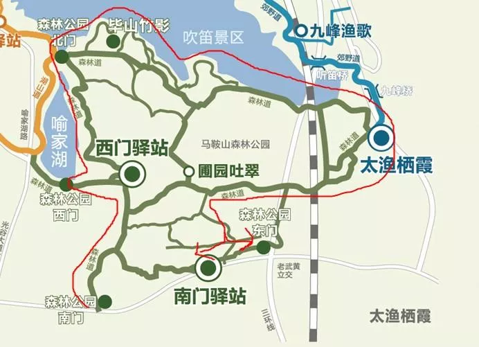 武漢東湖綠道線路圖 這份高清路線圖值得收藏