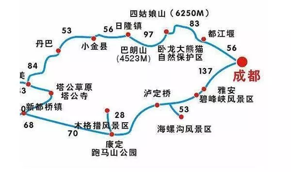 成都到新都橋自駕路線及詳細攻略