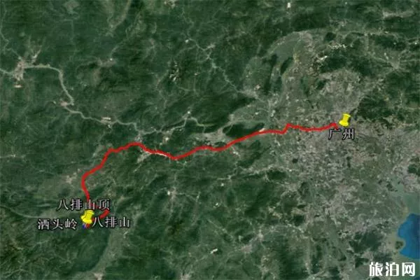 羅定八排山登山線路圖 八排山海拔高度多少